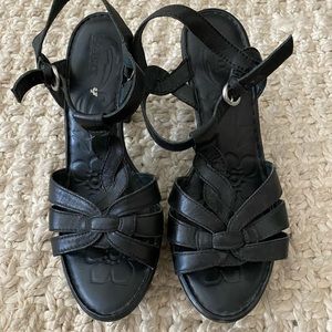 🔴Black chunky heeled sandal size 10